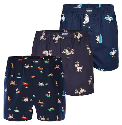 Produktbild von Happy Shorts Herren Boxer Motive 3-Pack möweeselfaultier - Größe XXL