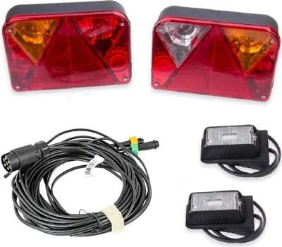 Produktbild von Lichtset: DOBPLAST Rückleuchte + DOBPLAST LED-Seitenmarkierungsleuchte + MANTES 7m 7-PIN Kabelbaum