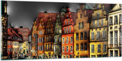 Produktbild von Bilder auf glas - Bunte Häuser historische Denkmäler - 120x50cm - Glasbilder - Wandbilder - Kunstdruck - Wanddekoration aus Glas - Glas Bilder - Wandbild auf Glas - GAB120x50-0251