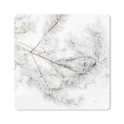 Produktbild von MuchoWow® Mauspad Mousepad Winter - Äste - Schnee 20x20 cm - Mousepads - Maus Mat - Pad - Mausunterlage - Desk Mat - Bureauartikeln