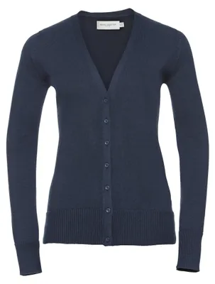 Produktbild von Russell Collection Damen Strickjacke mit V-Ausschnitt FK734 (2XL) (Marineblau)