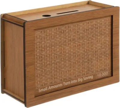 Image de Ruhhy 24602 Caisse d'épargne en bois avec défi