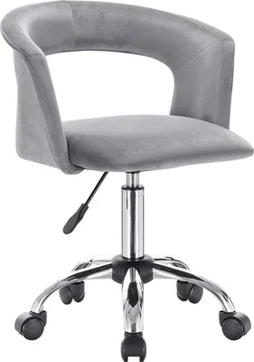 Obrázek produktu pro DeLuxuriös Kancelářská židle na kolečkách - Samet - Ergonomická židle pro dospělé - Výškově nastavitelná - Světle šedá