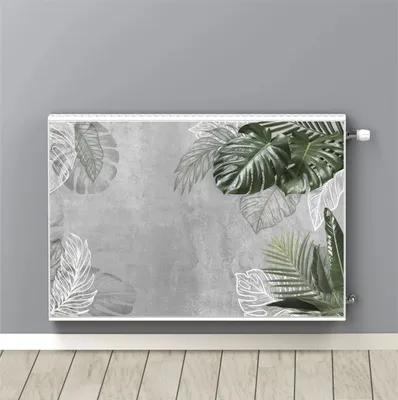 Obrázek produktu pro Magnetická podložka pod radiátor Bílé a zelené listy 60x100cm