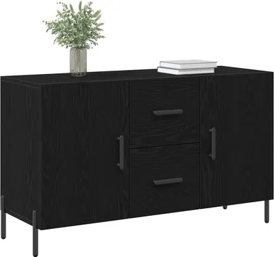 Image de vidaXL Sideboard noir imitation chêne 100 x 36 x 60 cm Bois composite