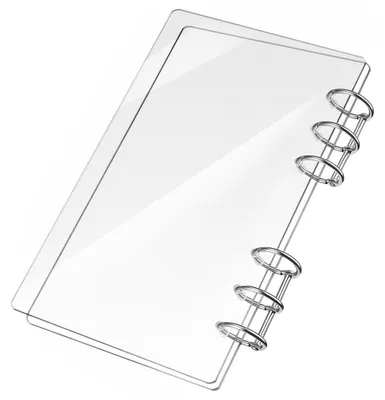 Produktbild von A6 Ringbuch Binder Ordner 6 Ringe Transparent Breit Nachfüllbar Acryl Edelstahl 1 Satz
