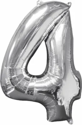 Produktbild von Amscan Number Balloon 4 Foil 45 X 66 Silver