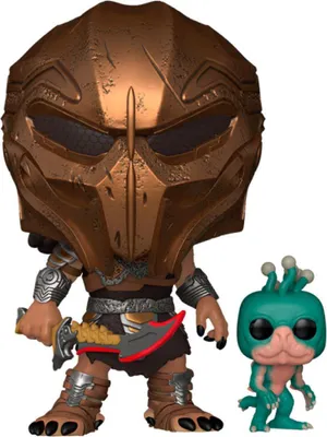 Two Funko Pop! vinyl figures, one large and one small, are displayed against a white background.
