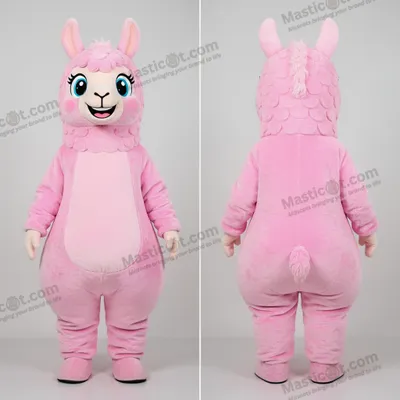 Produktbild von Samtiges MASTICOT rosa Kuscheltier-Lama-Maskottchen