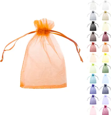 Produktbild von Organzasäckchen 9 x 12 cm, Orange, 100 Stück