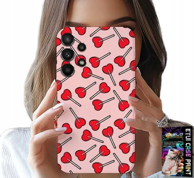 Zdjęcie produktu dla Etui Do Samsung Galaxy A32 4G - Kobiece, Modne Wzory Lizaki W Serca Case