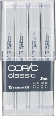 Produktbild von Copic Classic Set Grafikmarker - Cool Grey - Nachfüllbar mit Copic Ink - 12Stk