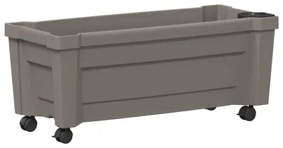 Obrázek produktu pro vidaXL Calypso květináč na kolečkách, šedý, 79 x 35 x 33 cm, PP