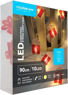 Immagine prodotto di Catena luminosa natalizia per regali - 90 cm - 10 LED - funzionamento a batteria