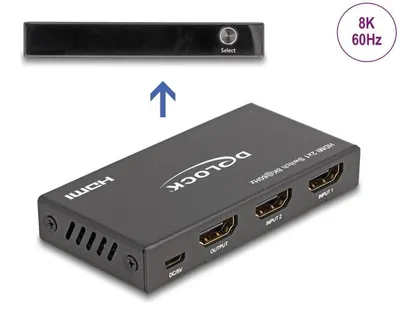 Produktbild von Delock HDMI Switch 2 x HDMI in zu 1 x HDMI out 8K 60 Hz