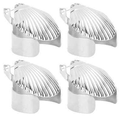 Produktbild von Automatischer Kerzenlöscher - 4-teiliges Set mit Metallschalenmuster - Zur sicheren Kerzenlöschung - Silber