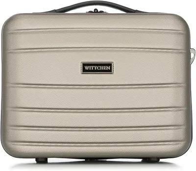 Produktbild von Kosmetikkoffer Reisekoffer aus ABS Reisegepäck Kulturbeutel Kosmetiketui aus ABS Kosmetiktasche Damen Herren Reiseetui Champagner