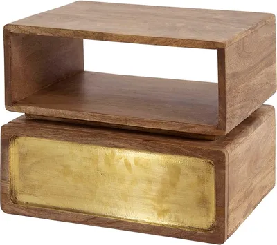 Produktbild von KAWOLA Nachttisch BRASY hängend Mangoholz braun 1 Schublade