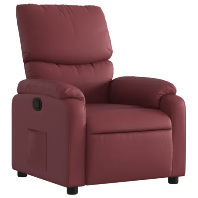 Zdjęcie produktu dla vidaXL Fotel Relax z imitacji skóry w kolorze czerwonego wina