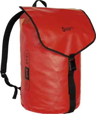 Rote Materialtasche "Gear Bag" von Singing Rock; geeignet für Arbeitssicherheit; mit verstellbaren Trägern und Schnappverschluss.