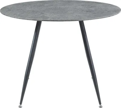 Produktbild von Essgruppe 'Fitjar' 5-tlg. Esstisch mit 4 Stühlen 75 x Ø100 cm runde Tischplatte Betonoptik/Dunkelgrau