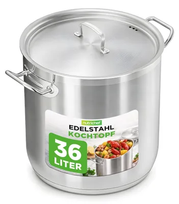 Produktbild von NutriChef 38L Kochtopf Groß, Ø 52cm Suppentopf Induktion mit Deckel, Edelstahl T