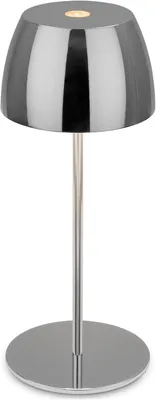 Zdjęcie produktu dla Briloner Serina Mini LED lampa stołowa bezprzewodowa IP44, ściemniana, dotykowa, bryzgoszczelna, akumulator, chrom, Ø8 x 20 cm