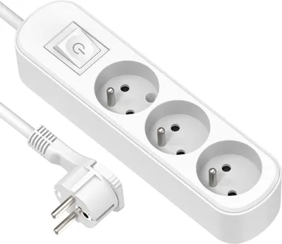Zdjęcie produktu dla Listwa zasilająca Electraline, 3 gniazda - z wyłącznikiem i wtyczką - 1,5 m - biała