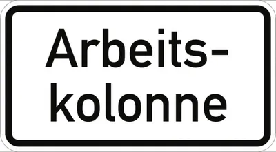 Produktbild von Verkehrsschild VZ2123, Arbeitskolonne, Alu, RA2, 600x330 mm