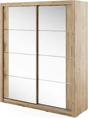 Image de MINIO go for it,Armoire, armoire à portes coulissantes, "ARTI 3", 180cm, couleur chêne shetland