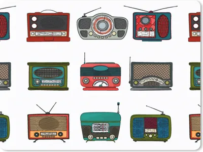 Produktbild von MuchoWow® Mauspad Mousepad Retro - Radio - Design 23x19 cm - Mousepads - Maus Mat - Pad - Mausunterlage - Schreibtischunterlage - Mauspad
