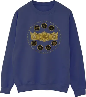 Produktbild von Game Of Thrones: House Of The Dragon - "Gods Kings Fire And Blood" Sweatshirt für Herren BI26885 (S) (Marineblau)