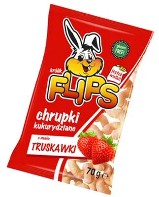 Zdjęcie produktu dla Flips Chrupki Kukurydziane o Smaku Truskawkowym 70g Sante