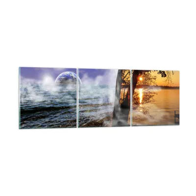 Produktbild von Bilder auf glas - Abstraktion Umwelt Erde - 120x40cm - Glasbilder - Wandbilder - Kunstdruck - zum Aufhängen bereit - Wanddekoration aus Glas - Glas Bilder - Wandbild auf Glas - GCA120x40-0308