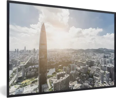 Produktbild von MuchoWow® Gerahmtes Poster Der Kingkey 100 in Shenzhen 60x40 cm - Poster mit Schwarzem Bilderrahmen Wandposter Rahmen Foto Bilder - Printing - Wanddeko Schlafzimmer