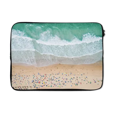 Produktbild von MuchoWow® Laptop Hülle 14 ZollMeer - Strand - Sonnenschirme - Wasser - Sommer Laptoptasche - Laptoptasche - Stoßsicher - Schutzhaube