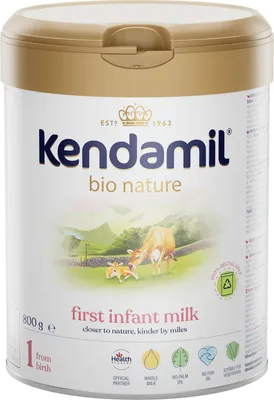 Produktbild von Kendamil Säuglingsmilch Natur 1 von Geburt an, 800 g, ohne Zuckerzusatz, Salzzusatz, Palmöl, mit Kuhmilch (Milchfett)