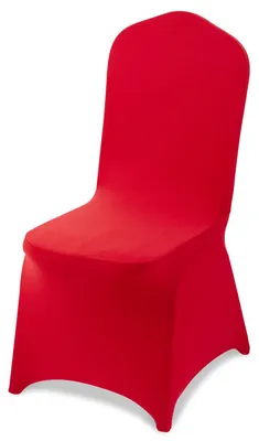 Productafbeelding van VEVOR Stoelhoesjes, 50 stuks, wasbaar en afneembaar. Stoelhoes van polyester-Elasthan, geschikt voor bruiloften, diners, restaurants. Past op stoelen (51 x 45 x 95 cm). Kleur: rood