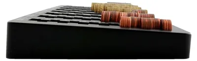 Produktbild von Münzzählbrett für 2 Euro, abgeschrägt, 34,0 x 15,0 x 3,0 cm, schwarz