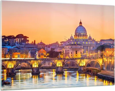 Produktbild von Bilder auf glas - Rom Italien Basilika Geschichte - 120x80cm - Glasbilder - Wandbilder - Kunstdruck - zum Aufhängen bereit - Wanddekoration aus Glas - Glas Bilder - Wandbild auf Glas - GAA120x80-2704