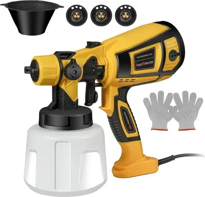 Obrázok produktu pre Elektrická striekacia pištoľ na farbu, výkon 1000 W, objem 1400 ml, 1000 W - zástrčka EÚ