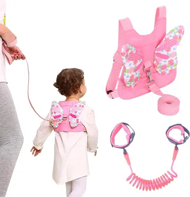 Productafbeelding van Loopgordel voor baby's met vlindermotief, anti-verloren armband, verstelbaar, geschikt voor peuters