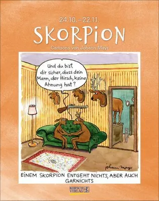 Produktbild von Skorpion 2027: Sternzeichenkalender-Cartoonkalender als Wandkalender im Format 19 x 24 cm.