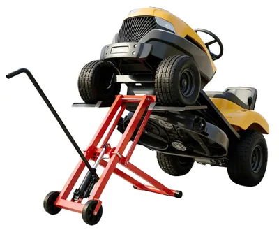 Zdjęcie produktu dla CEEDIR Hydrauliczny podnośnik do traktorów ogrodowych, udźwig 227 kg, składana platforma podnosząca do kosiarek samojezdnych i quadów, regulacja wysokości do 65,5 cm, akcesoria do traktorów ogrodowych