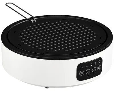 Zdjęcie produktu dla Płyta indukcyjna i grill 2 w 1, moc 2000 W | Kolor: biały, czarny | Wymiary: 36x34x10 cm