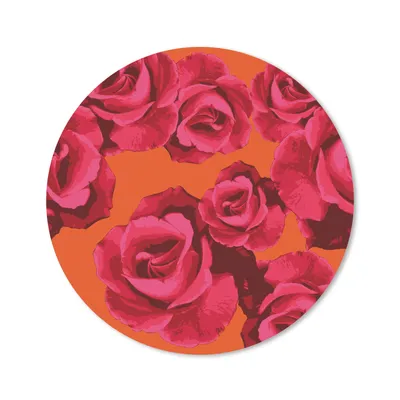 Produktbild von MuchoWow® Mauspad Mousepad Rosen - Orange - Muster 20x20 cm - Mousepads - Maus Mat - Pad - Mausunterlage - Schreibtischmatte