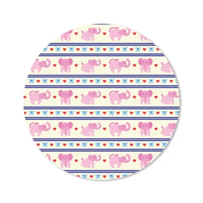 Produktbild von MuchoWow® Mauspad Mousepad Rosa - Elefant - Linie - Design 20x20 cm - Mousepads - Maus Mat - Pad - Mausunterlage - Schreibtischmatte