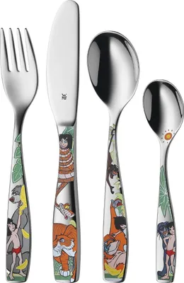 Produktbild von WMF Kinderbesteck-Set 4-teilig Dschungelbuch, 30 mm, 215 mm, 155 mm, 297 g