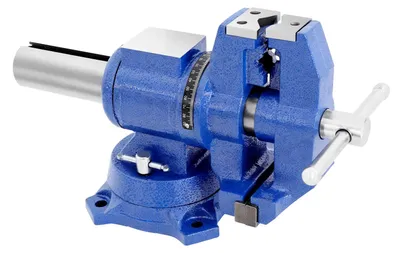 Produktbild von Schraubstock - Werkbankschraubstock 10 cm - Schweres Sphäroguss-Gusseisen - 360° drehbare Basis - Verstellbare Spannweite 10 cm - Für Holz- und Metallbearbeitung