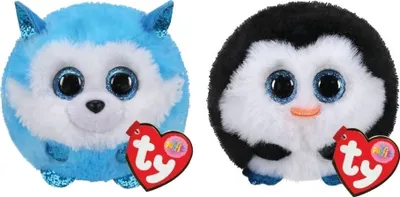 Immagine prodotto di Ty - Stofftiere - Teeny Puffies - Principe Husky e Pinguino Waddles